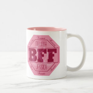 BFF-Vänskap - anpassade namn - mugg