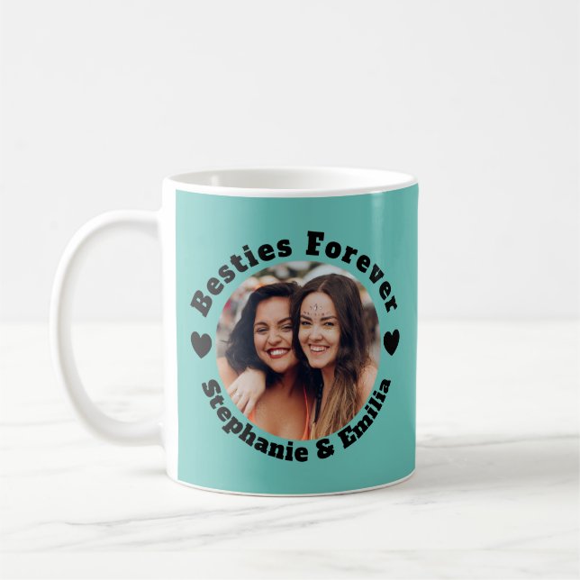 BFF-vänskap för bästa personlig-fotovänner Kaffemugg (Vänster)