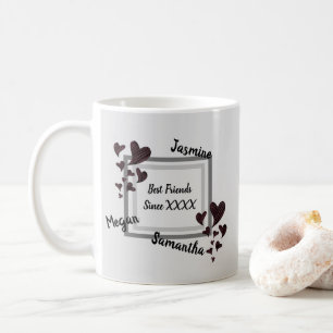 BFF-Vänskap för ljusröda hjärta, bästa vänner Kaffemugg
