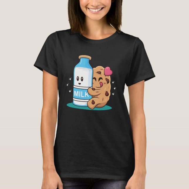BFFL Best Friend 4 Life Biscuit Hugger Mjölk Kärle T Shirt (Framsida)