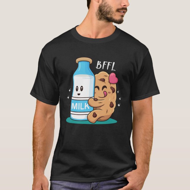 BFFL Best Friend 4 Life Biscuit Hugging Milk Love  T Shirt (Framsida)