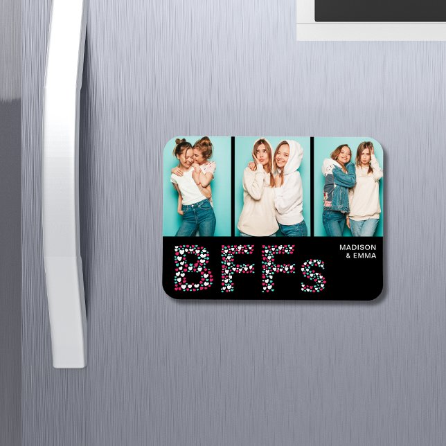 BFFs Best Friends Photo Personlig Namn Girly Magnet (Skapare uppladdad)