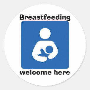 bficon-med som här Breastfeeding, välkomnande Runt Klistermärke