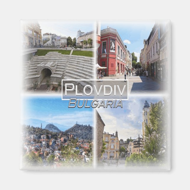 BG0014 Europe, Bulgarien, Plovdiv, Fridge Magnet (Framsidan)