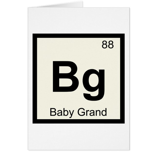 Bg - Flygel Piano Kemi Periodiska Systemet Hälsningskort (Framsidan)