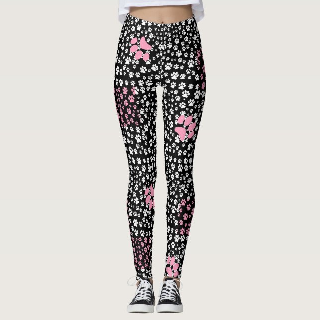 BG för svartvit utskrift av mönster 01.b Leggings (Framsida)