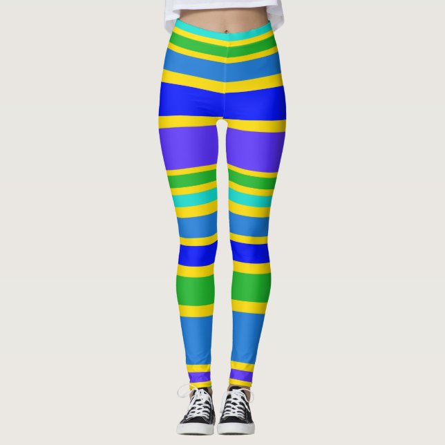 BG Rand Mönster färgad IV + din bakgrund Leggings (Framsida)