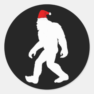 Bgfoot yeti sasquatch ful christmas sweater runt klistermärke