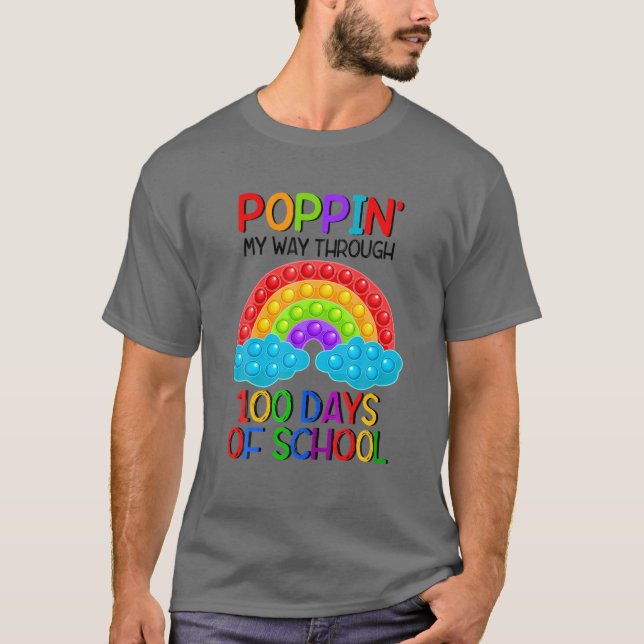Bgl3 poppin min väg till 100 dagars skolpopi t shirt (Framsida)