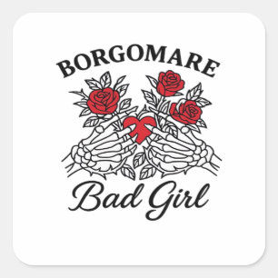 Bgm Bad Girl II Classic - Skeleton Heart Händer Fyrkantigt Klistermärke