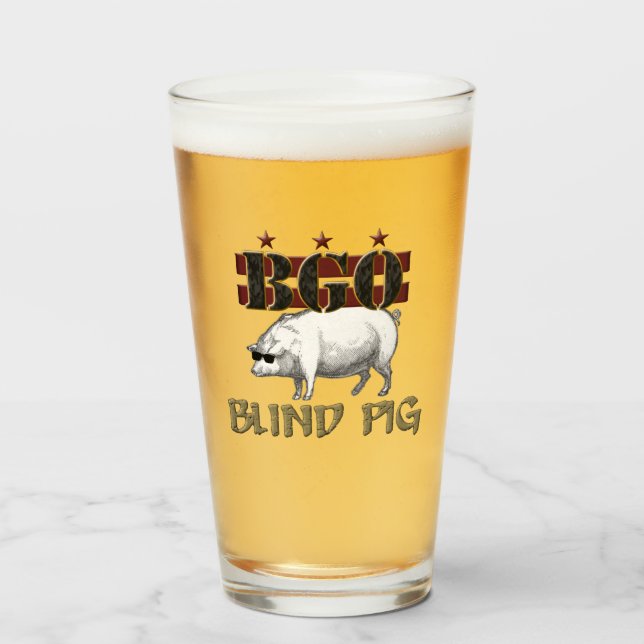 BGO Blind Gris Beer Glass Glaskopp (Framsida fylld)