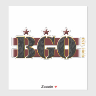 BGO-Logotyp vinyletikett (8 tum x 8 tum transparen Klistermärken