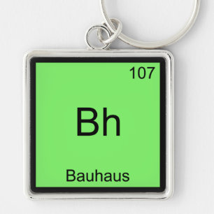 Bh - Bauhaus Rolig Kemielement Symbol T-shirt Fyrkantig Silverfärgad Nyckelring