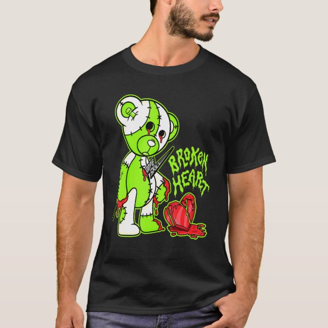 Bh Bear Match Jordan 6 Electric Grönt T Shirt (Framsida)