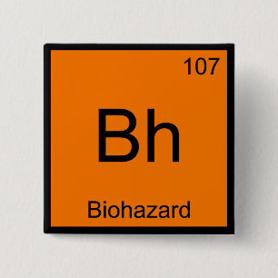 Bh - Biohazard Kemitelement Symbol Rolig T-Shirt Knapp