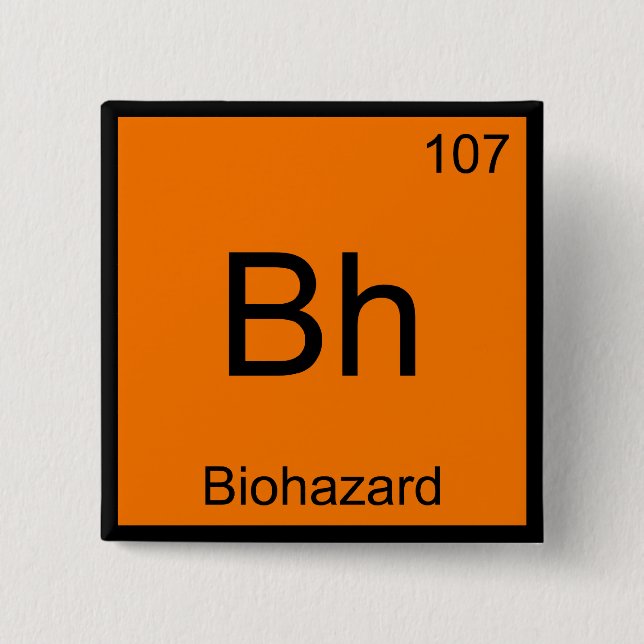Bh - Biohazard Kemitelement Symbol Rolig T-Shirt Knapp (Framsida)