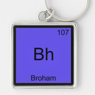 Bh - Broham Funny Chemistry Inslag Symbol Tee Fyrkantig Silverfärgad Nyckelring