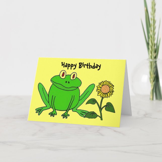 BH-funny Frog Birthday Card Kort (Framsida)