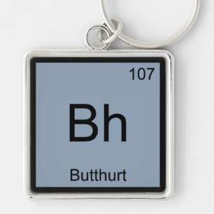 Bh - Sårad Kemi Element Symbol Rollig T-Shirt Fyrkantig Silverfärgad Nyckelring