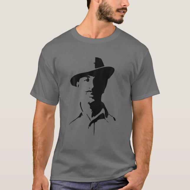 Bhagat Singh Punjabi Sikh King Quality T Shirt (Framsida)
