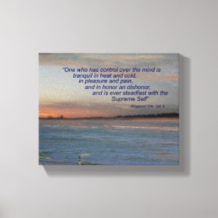 Bhagavad Gita citationsteckenkanfas, "en vem har Canvastryck