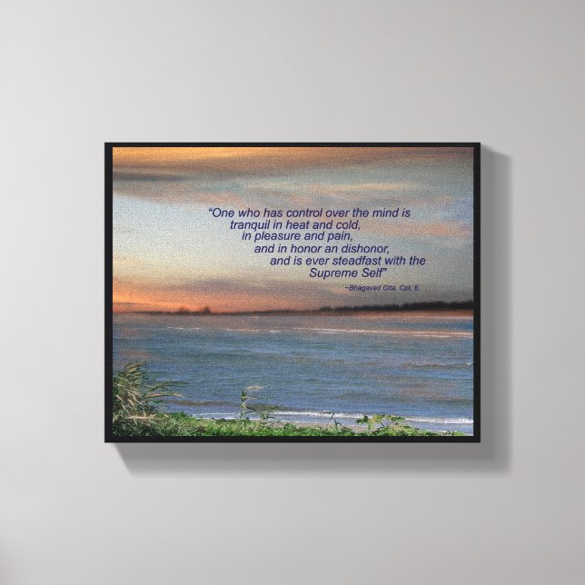 Bhagavad Gita Quote Canvas: "En som har kontroll.. Canvastryck (Framsida)