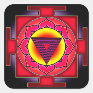 Bhairavi Yantra Fyrkantigt Klistermärke