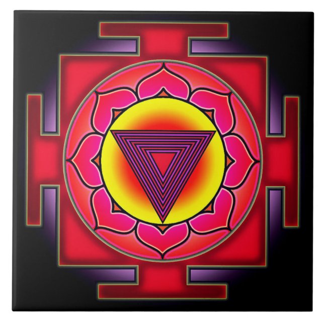 Bhairavi Yantra-symbol Kakelplatta (Framsidan)