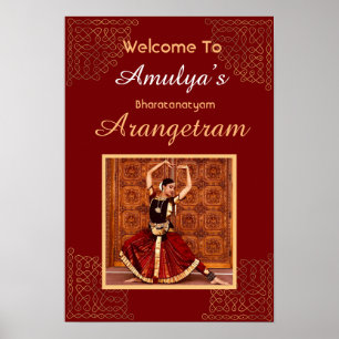 Bharatanatyam Arangetram välkomstskylt, personifie Poster