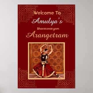 Bharatanatyam Arangetram välkomstskylt, personifie Poster