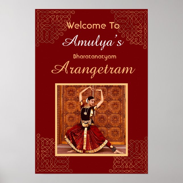 Bharatanatyam Arangetram-välkomsttecken, personali Poster (Framsidan)