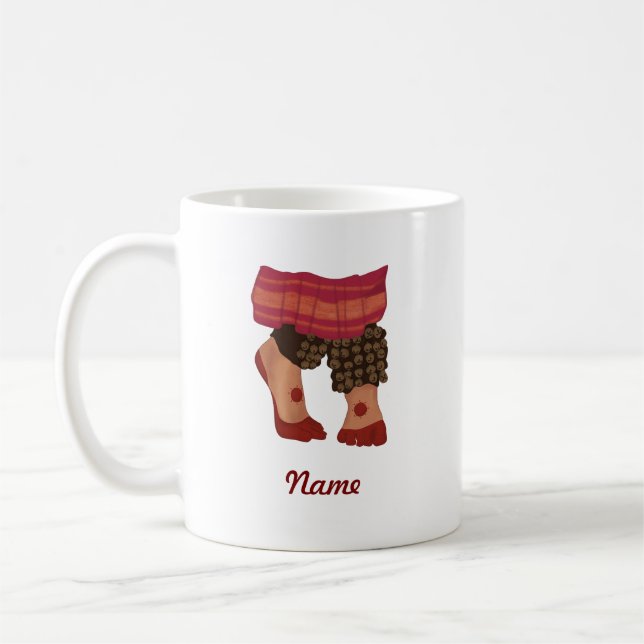 Bharatanatyam dansare Fötter Design personlig Kaffemugg (Vänster)
