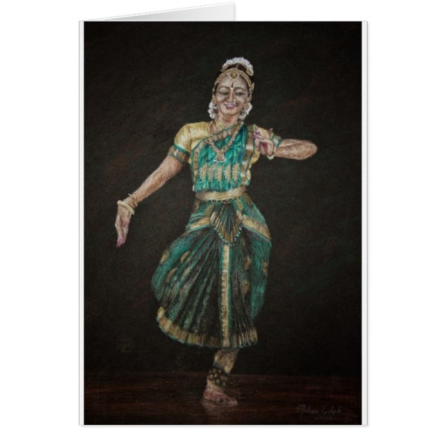Bharatanatyam dansare hälsningskort (Framsidan)