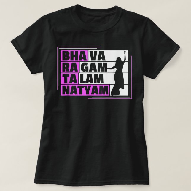 Bharatanatyam Design for a Bharatanatyam Dancer T Shirt (Design framsida)