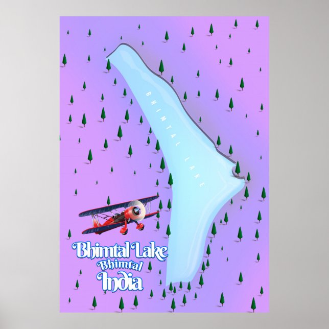 Bhimtal Lake Bhimtal Indien reseraffisch. Poster (Framsidan)