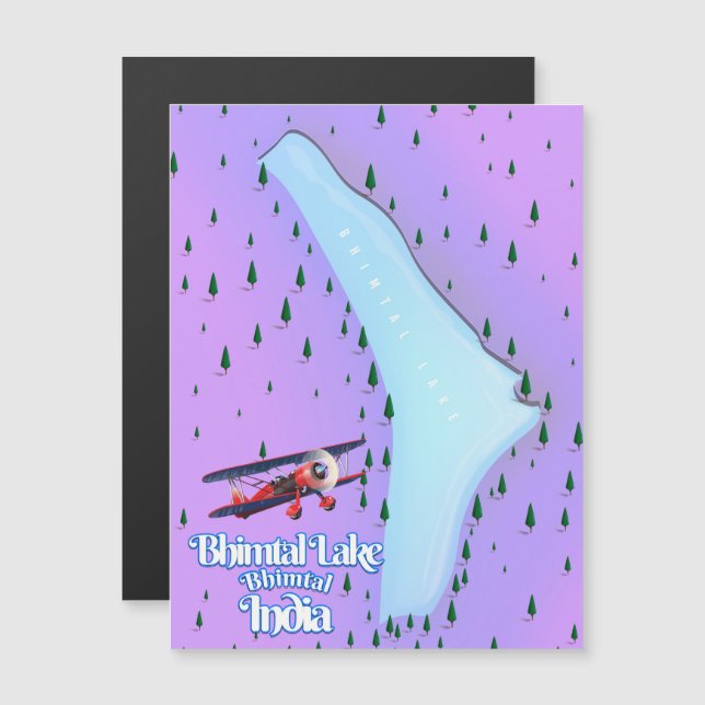 Bhimtal Sjö Bhimtal India-reseaffisch. (Fram/baksida)