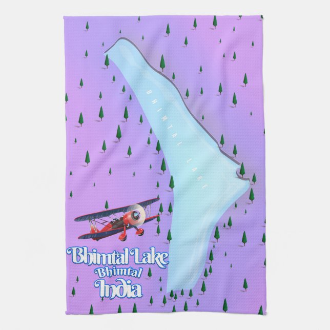 Bhimtal Sjö Bhimtal India-reseaffisch. Kökshandduk (Vertikal)