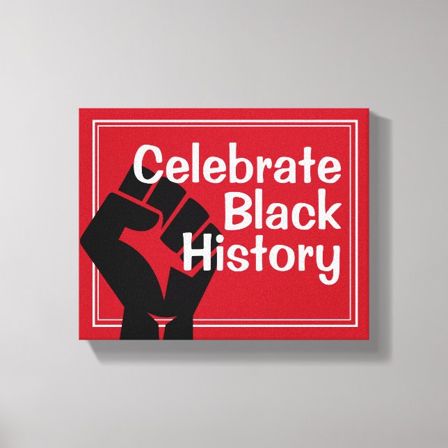 BHM Motivational Red | CELEBRATE BLACK HISTORY Canvastryck (Framsida)