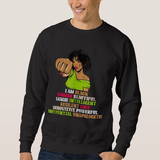 BHM Women Girls Gift Black History MonAfrican A Lång Ärmad Tröja (Framsida)