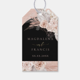 Bho blommigt black arch bröllop presentetikett