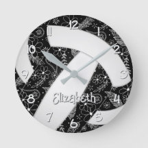 Bho doodle blommigt svartvit volleyball