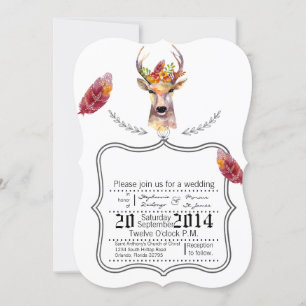 Bho hjort Buck Head BrowningWedding-inbjudan 5 x 7 Inbjudningar