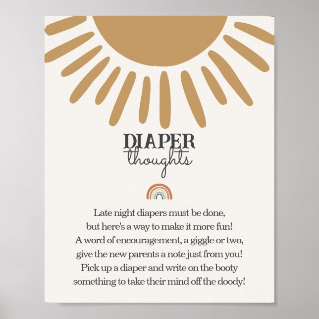 Bho Sunshine Diaper, babydusch Poster (Framsidan)