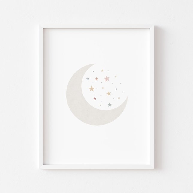 bho vattencolor måne och stjärnor, tryck (Skapare uppladdad)