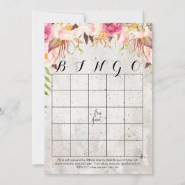 Bho vattenfärgsblommor Shower Bingo Cards