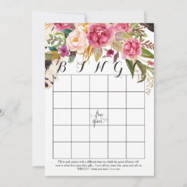 Bho vattenfärgsblommor Shower Bingo Cards