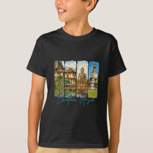 Bhutan Asien Resa Tripp Penseldrag Souvenir Va T Shirt