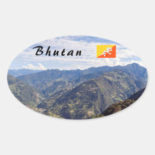 Bhutan-bergen för fredlig östra - Himalaya Ovalt Klistermärke