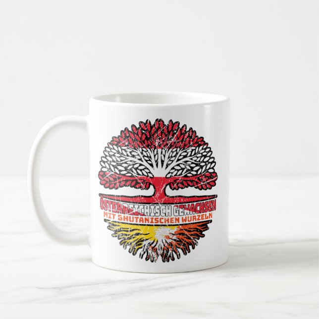 Bhutan Bhutanisch Österreichisch Baum Kaffemugg (Vänster)