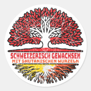 Bhutan Bhutanisch Schweizer Schweiz Baum Wurzel Runt Klistermärke
